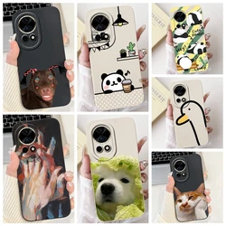 For Huawei Nova 12 Pro 12s 12 Ultra 12 SE Phone Case Soft Liquid Silicone Matte Bumper Nova12 5G Panda Meme Animals Pattern Capa