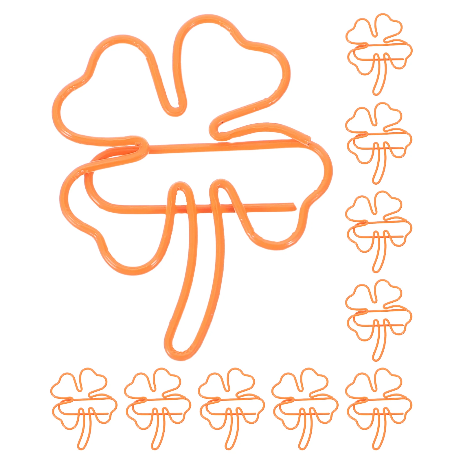 

50 Pcs Bookmark Four Leaf Clover Paper Clip Office Supplies Cute Stationery Orange Marks