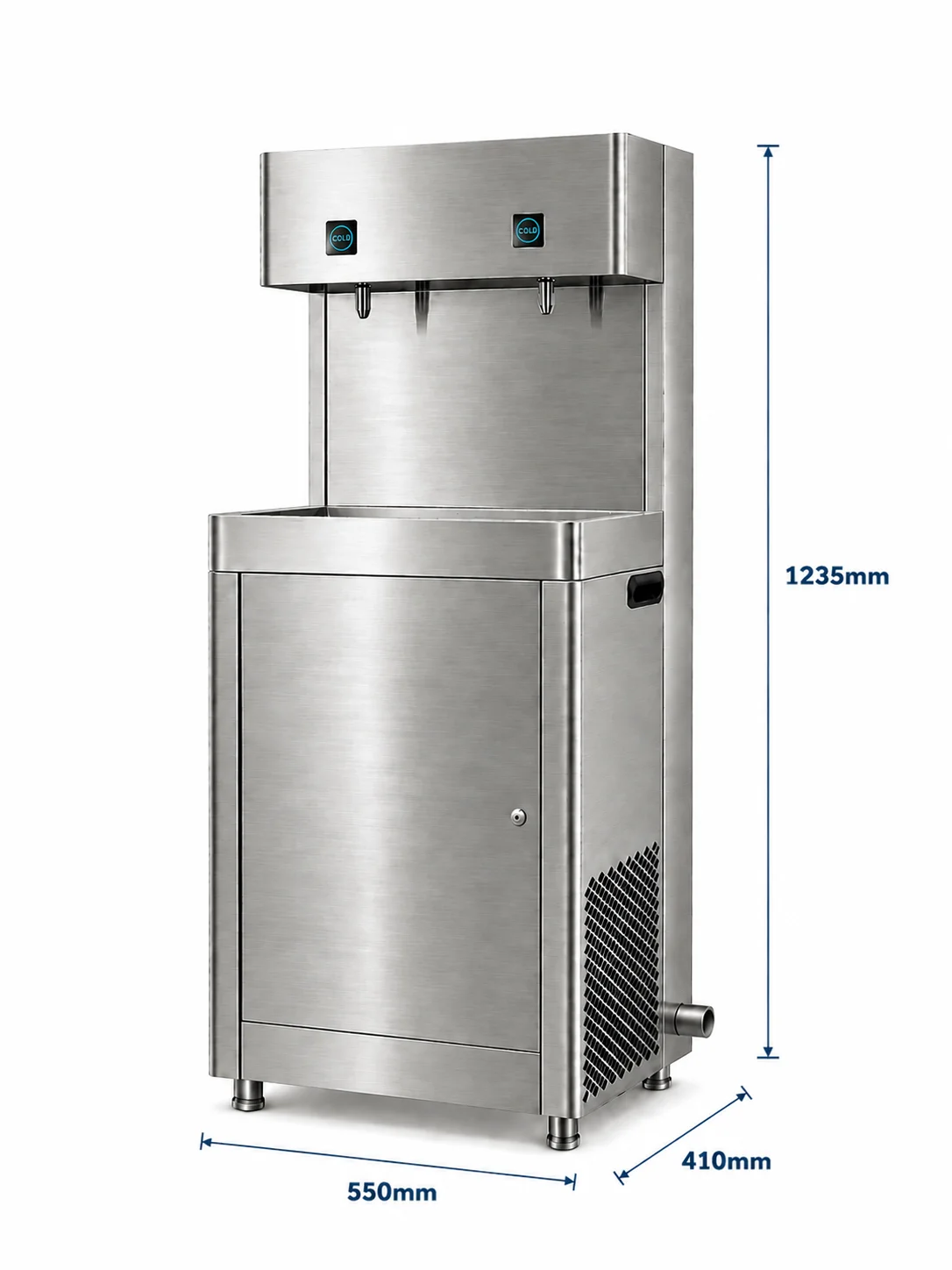 Touch Screen Stainless Steel Cold Water Dispenser Commercial Ice Water Drinking Machine
