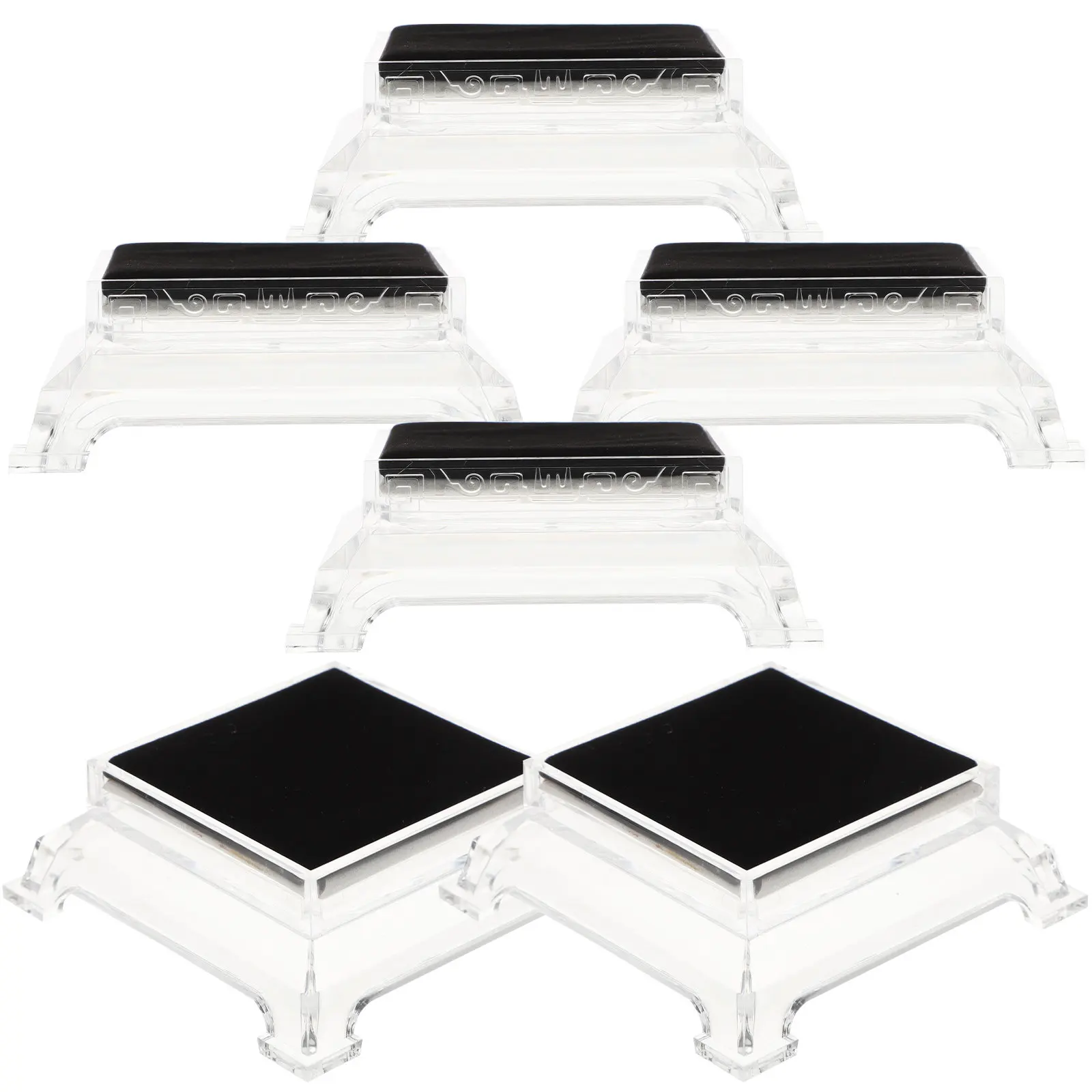 

6Pcs Clear Square Watch Display Stand Bracelet Holder Elegant Minimalist Design for Collectors Home Office Mall Retail Display