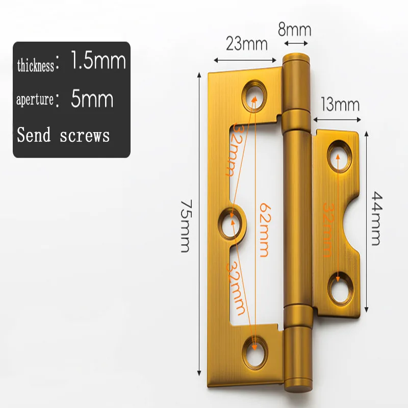 

2/3/4/5/6 Inch Stainless Steel Cabinet Hinges Brass Bearing Heavy Duty for Wardrobe Door Window Indoor Use Furniture Hinges