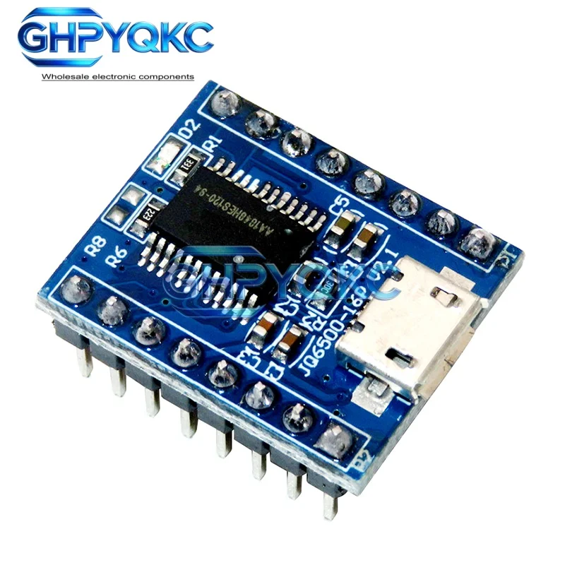 GHPYQKC JQ6500 16Mbit Voice Sound Board Module USB DIP16 TTL UART MP3 Breakout Replace One to 5 Way MP3 Voice 3.2-5V 20mA