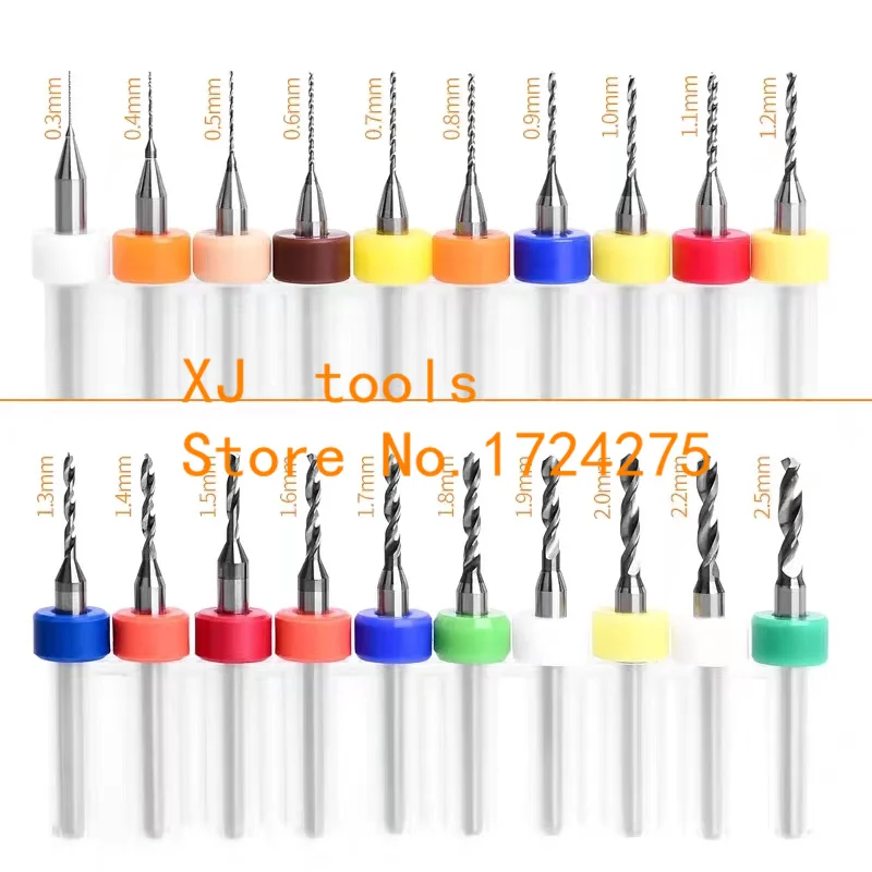 Novo 10 pçs mini conjunto de broca pcb 0.1-3mm importação carboneto pcb brocas placa de circuito de impressão mini conjunto de broca de perfuração cnc