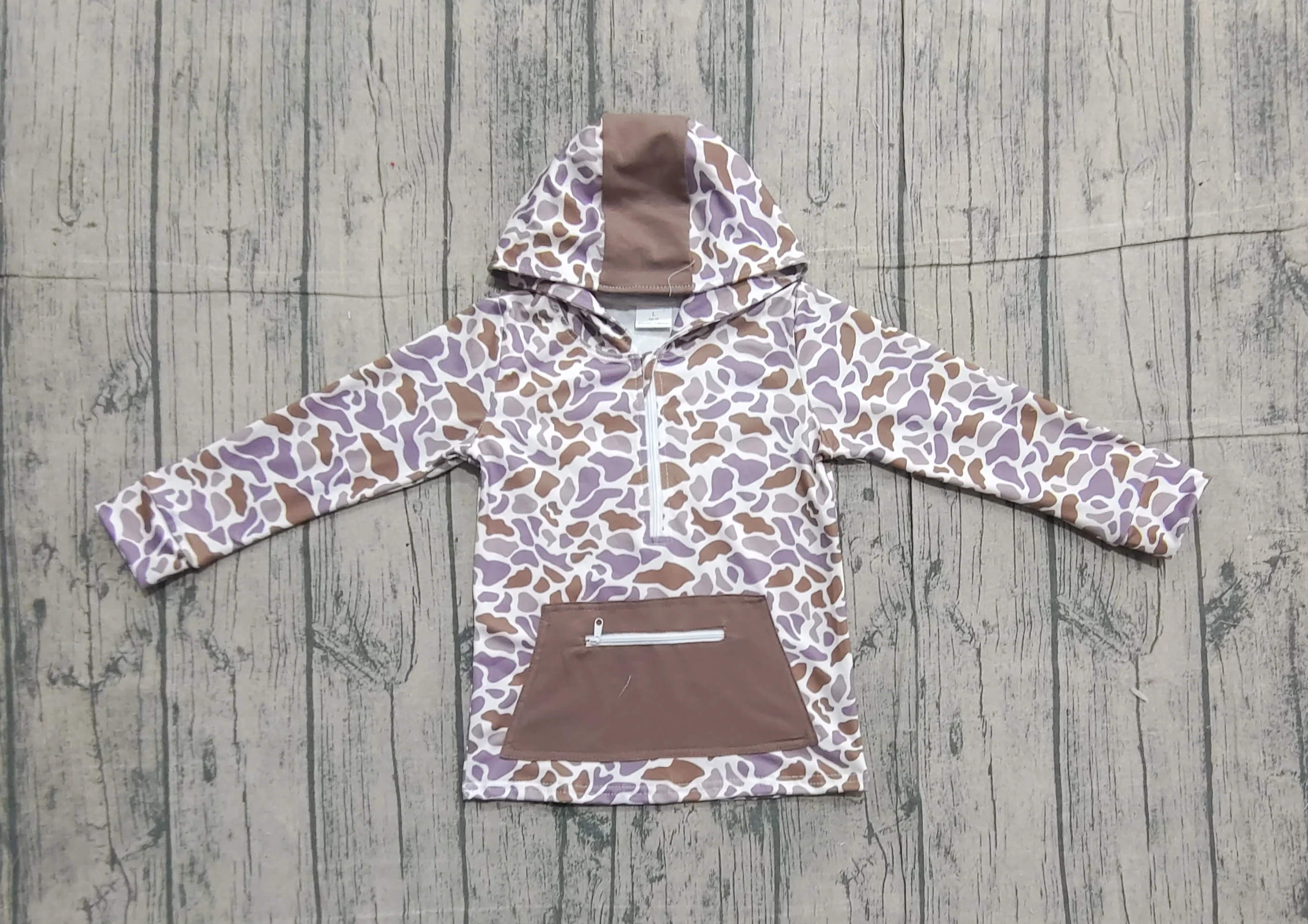 

Z1119-05 BT1384 Kids Spring Clothing Long Sleeve Camouflage Print Shirt Baby Boys Hooded Top
