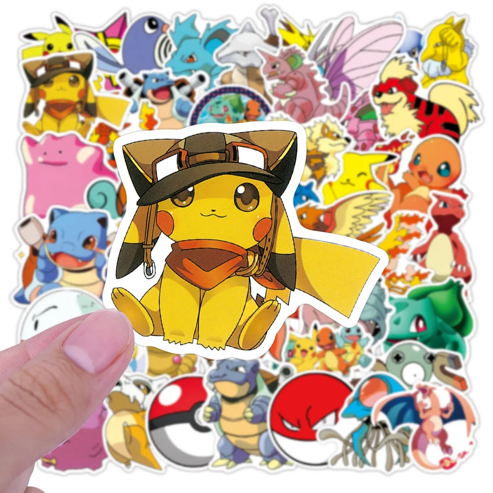 Autocollants de décoration Pokémon Anime pour enfants, décalcomanies en vinyle Pikachu cool, bagages et journal intime, dessin animé mignon, cadeau de bricolage, 10 pièces, 30 pièces, 50 pièces, 100 pièces