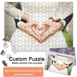 Photo Custom Puzzle Wooden Personalized Picture Jigsaw DIY Toys with Gifts BOX 300/500/1000 Pieces Make Memory Photo Into Puzzle