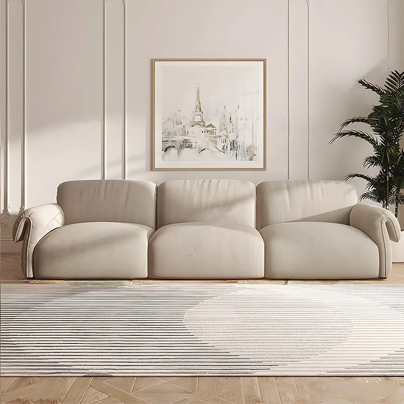 

！@French Retro Octopus Straight Sofa Simple Modern Fabric Modular Set Villa Sectional Living Room Internet Celebrity Designer