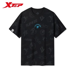 Xtep Short Sleeve Knitted Shirt For Men 2024 Summer Leisure Men's T-shirt Everyday Trekking Breathable Outdoor Tops 976229010263