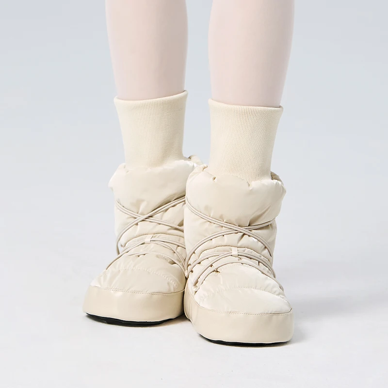 Bottes de ballet chaudes pour filles et femmes, bottes de danse montantes, bottes chaudes avec poignets élastiques, bottes noires pour ballerine, chaussures de ballet d'hiver