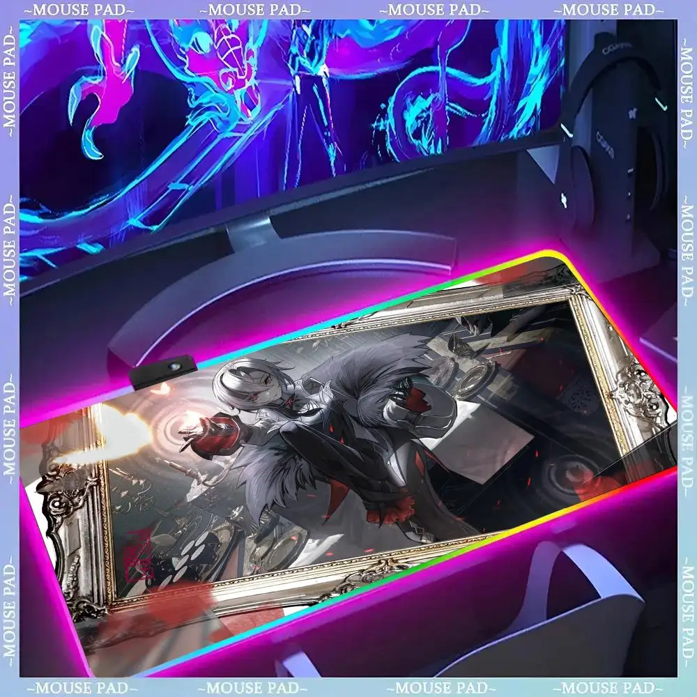 

Коврик для мыши A-Arlecchino, светящийся светодиодный коврик для мыши, игровой коврик для стола, RGB-коврик для клавиатуры и мыши для ПК