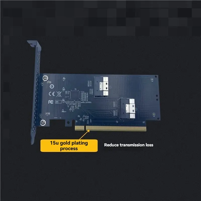 3X 2Port PCIE 4.0 16X To Slimsas SFF-8654 Adapter Card Graphics Card External Expansion Card SFF-8654-8I SFF8654