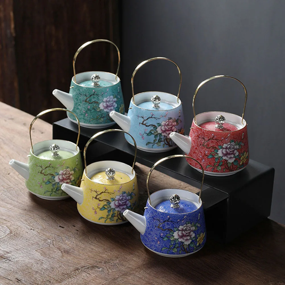 

Изысканный керамический чайник, термостойкий, удобная ручка, идеально подходит для домашних ресторанов, отелей, керамический чайник