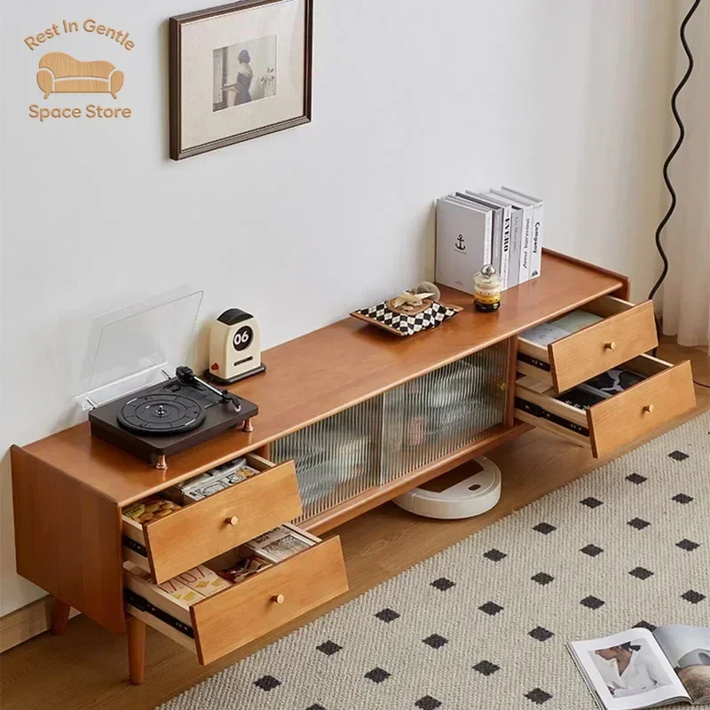 Media Console Tv Stand Modern Storage Cabinet Television Mount Drawers Floor Pedestal Suporte