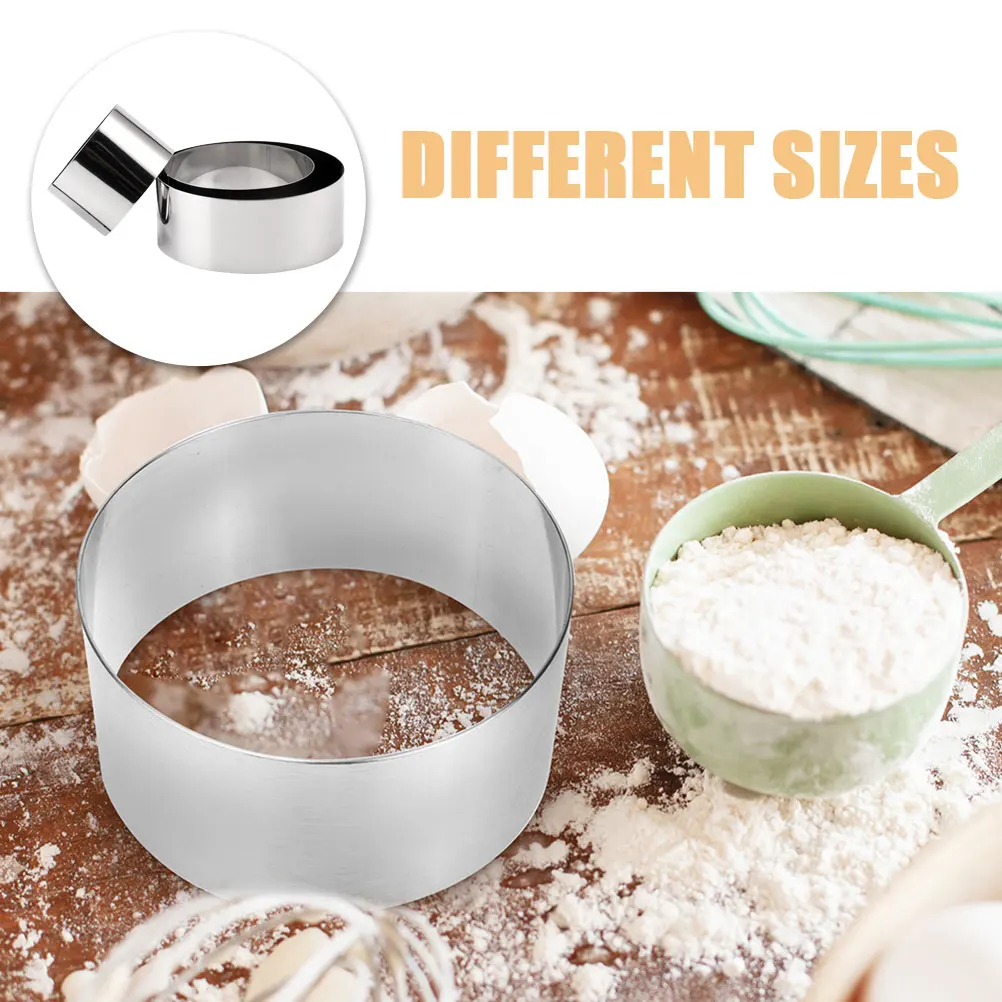 

3Pcs Mousse Ring Mold Stainless Steel Cake Ring Cookie Cutter Baking Tools Set Mini Cake Rings Round Cookie Cutter Set