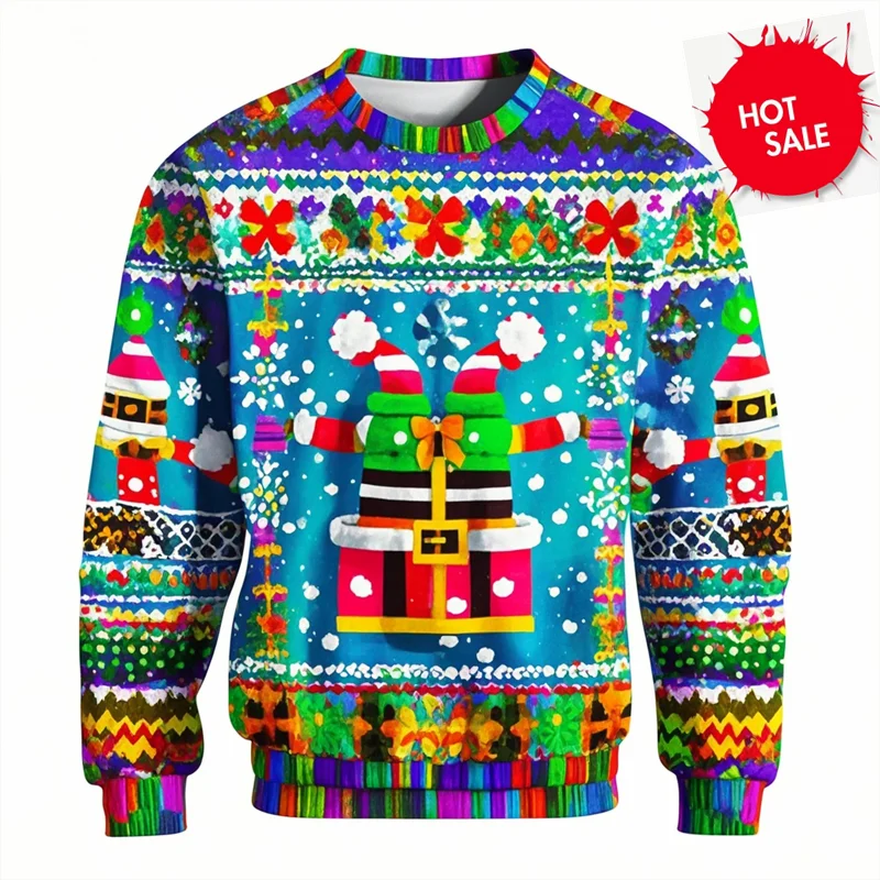 Christmas Sweater Novelty Christmas Sweaters Men And Women 3d Print Pullover New In Hoodies & Sweatshirts Kids Long Sleeve Tops