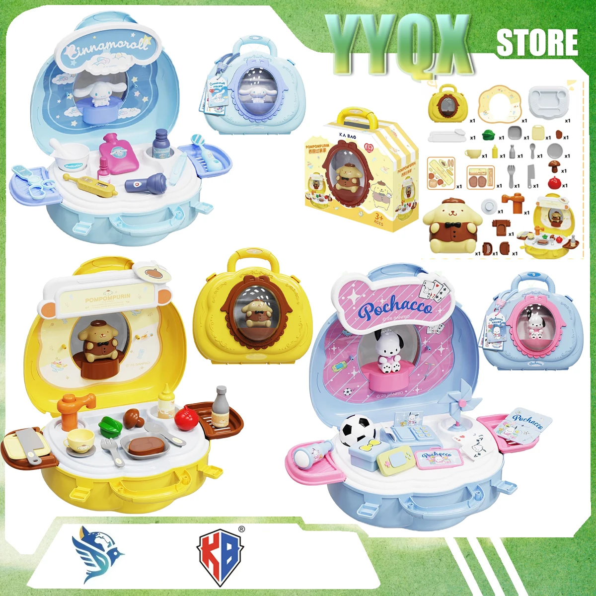 Sanrio KABAO 2026 NEW Hello Kitty My Melody Kuromi‌ Cinnamoroll‌ Scene Playhouse Toys Mini Collection Surprise Gift Periphery