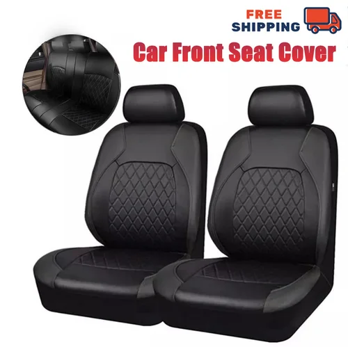 Funda Universal para asiento de coche, conjunto completo de Protector de cuero PU transpirable, accesorios para Interior de automóvil, cojín para vehículo, 2 asientos