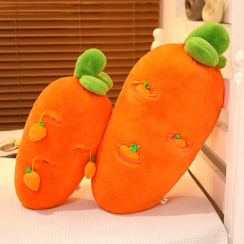 Simulation Cute Carrot Plush Toy Creative Pulling Radish Vegetable Plant Stuffed Plush Doll Back Hugging Pillow For Children