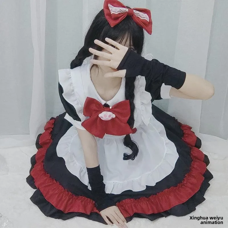 loween Bla Red Maid orm Lolita Sle Little Devil Witch Dr Women's Faion k Academic Theme Fairy T Costumes