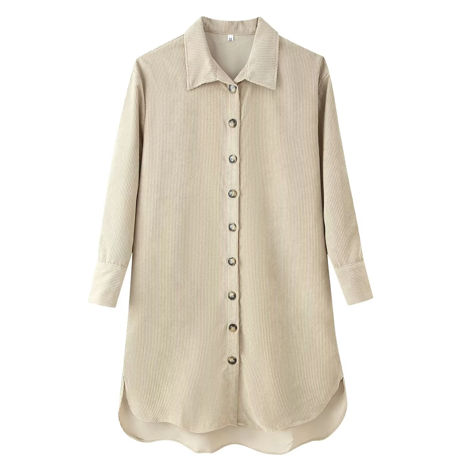 

New women's clothing European and American style fashionable corduroy buckle decoration long shirt jacket