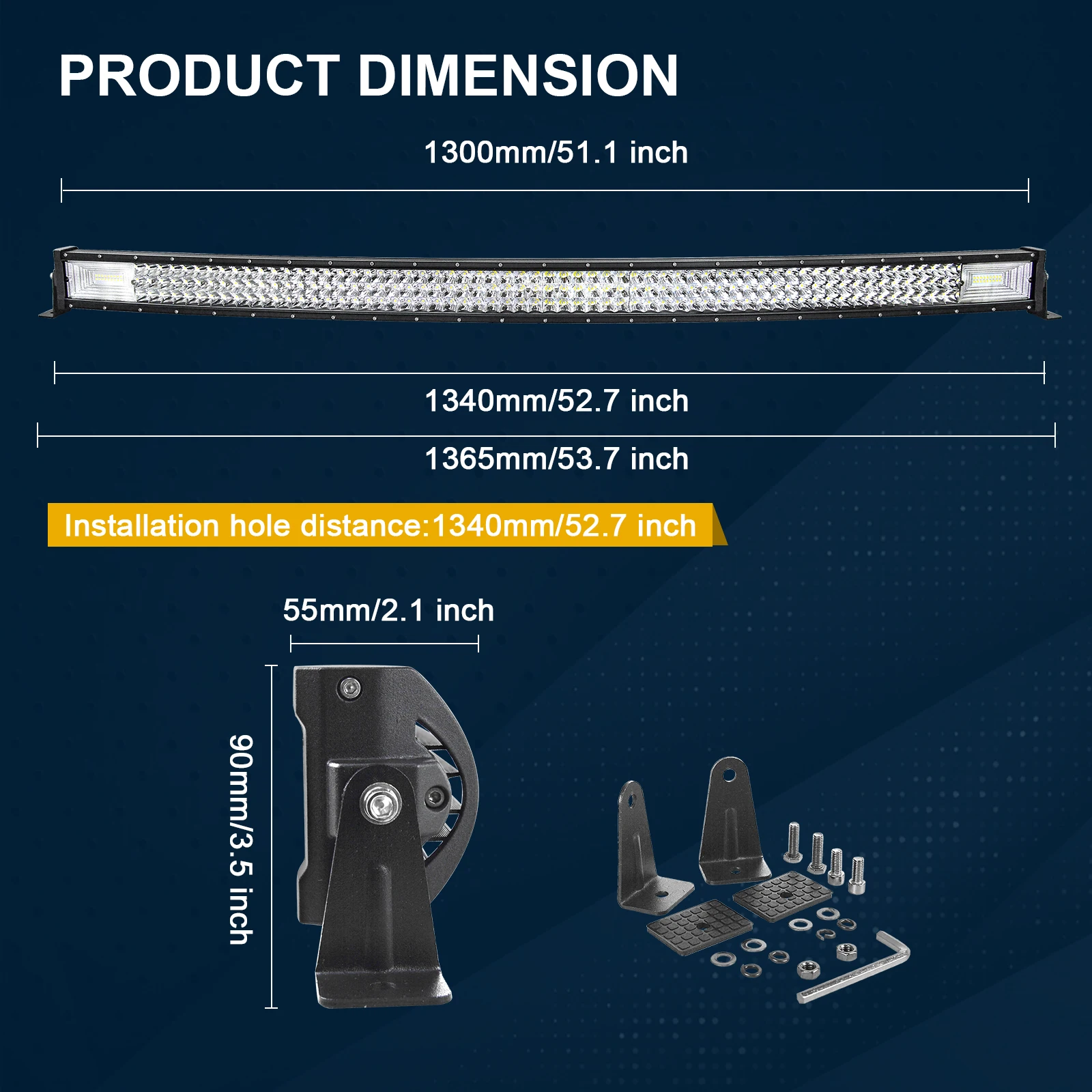 22 32 42 50 52'' Inch Straight Curved Led Light Bar Spot Flood LED Car Lights Offroad Driving Fog Lamp Truck 4x4 ATV UTV 12V 24V