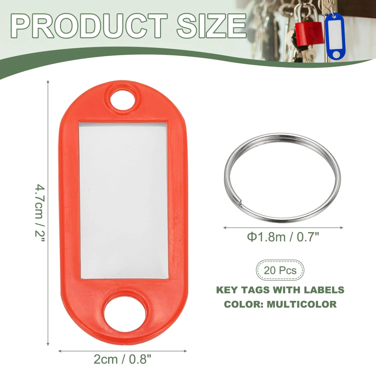 10-100PCS Coloful Key Tags Plastic Split Key Ring Paper Labels Windows Flexible Key Organizer DIY Item Identifiers Luggage Tag