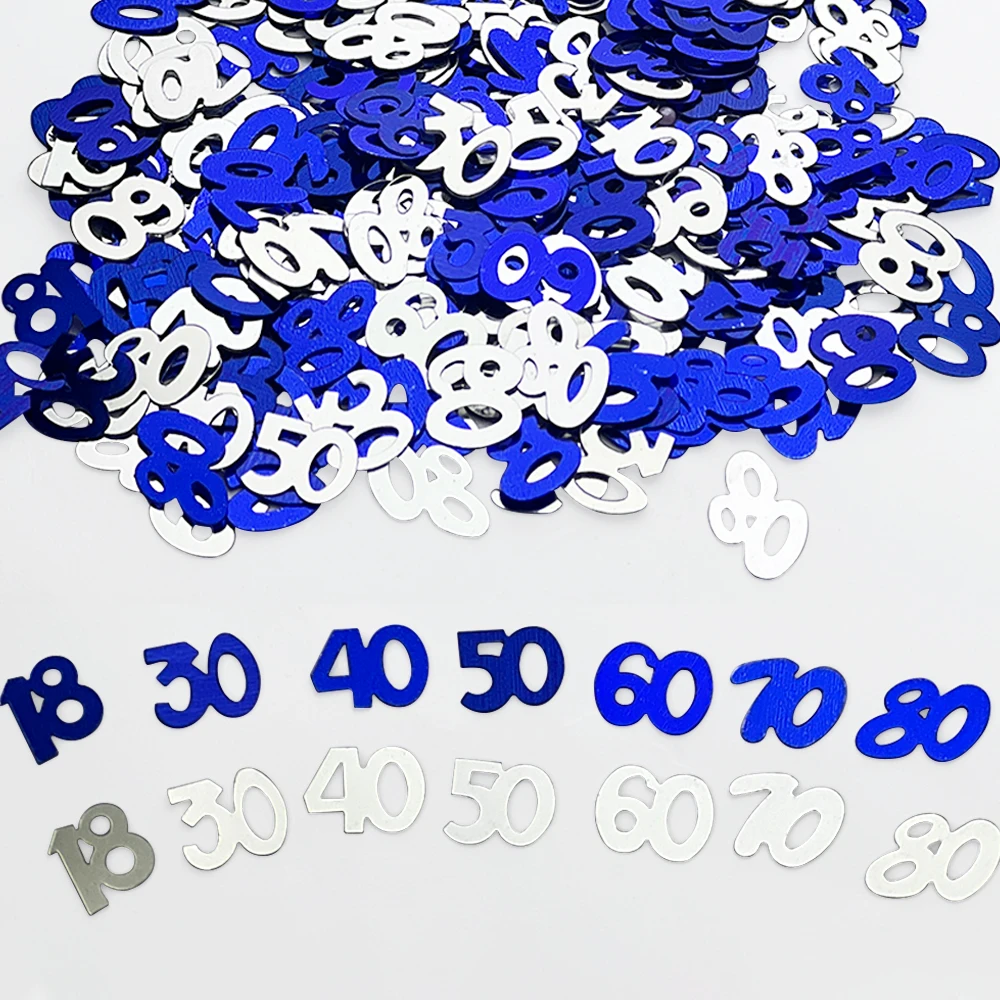 15g/bag Number Confetti Decorations 18/30/40/50/60th Happy Birthday Party Anniversary Tabletop Scatter Atmosphere Supplies