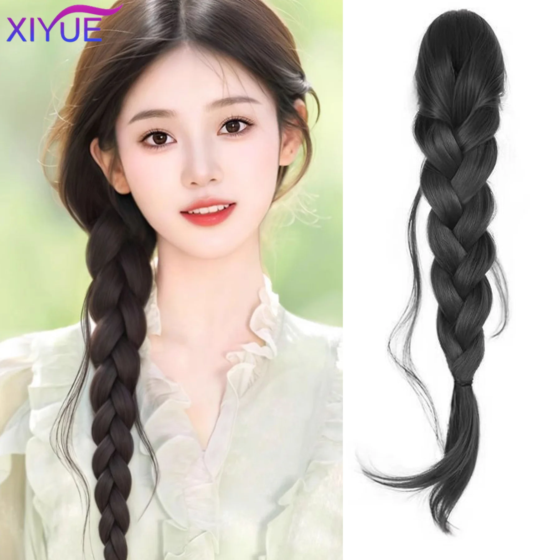 

XIYUE 16Inch Synthetic Ponytail Hair Extensions Braided With Claw Clip Ponytail for Women