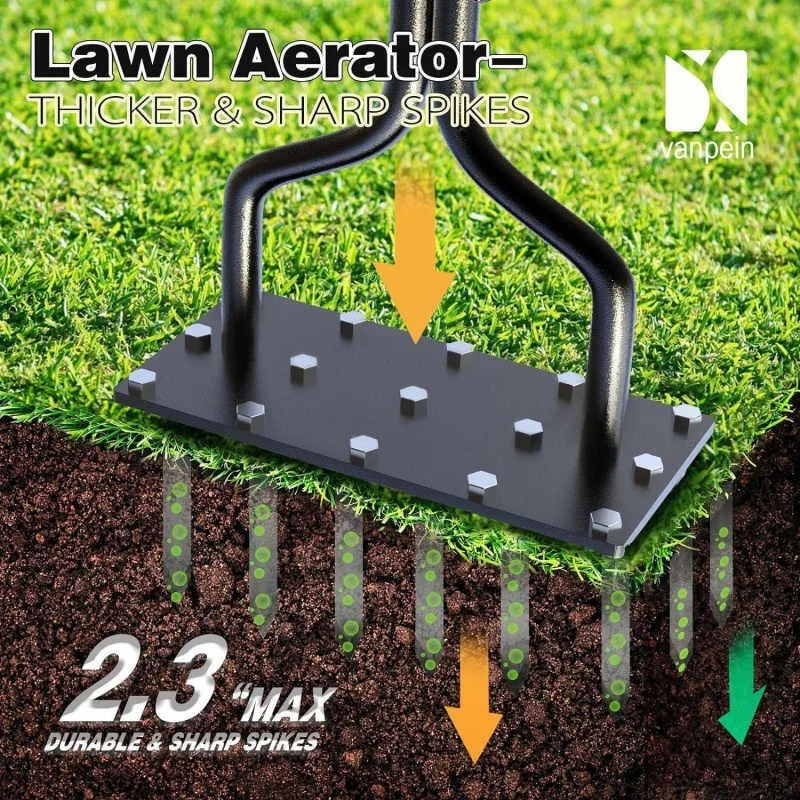 

Budget Lawn Aerator Foot Step On Soil Piercer Tool With Non-Slip Handle For Home Garden Yard Basic Grass Hole Punching Device