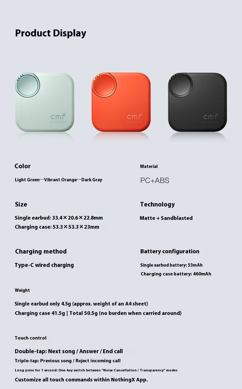 مبيعات CMF بواسطة NOTHING Buds 2 سماعات بلوتوث لاسلكية داخل الأذن إلغاء الضوضاء النشطة عمر البطارية الطويل سماعات أذن للموسيقى هدية