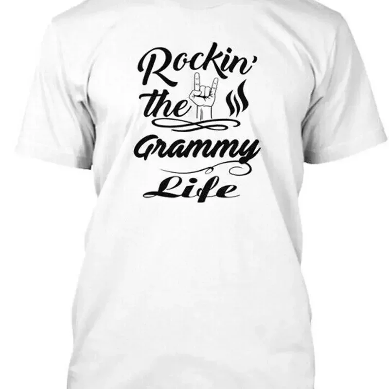 Rockin The Grammy Life Gift For Xmas Rockin T-Shirt Made in USA S-5XL