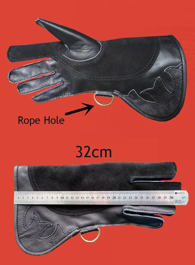 Anti Bite Anti-Scratch Training Eagle Gloves 40cm Leather Gloves Anti Grasping Fingerless Gloves Working Gloves