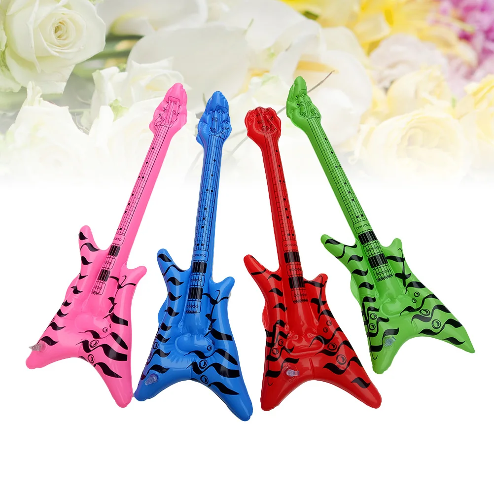 12pçs guitarra elétrica inflável, adereços para festa na piscina, decorações de aniversário, acessórios divertidos para piscina