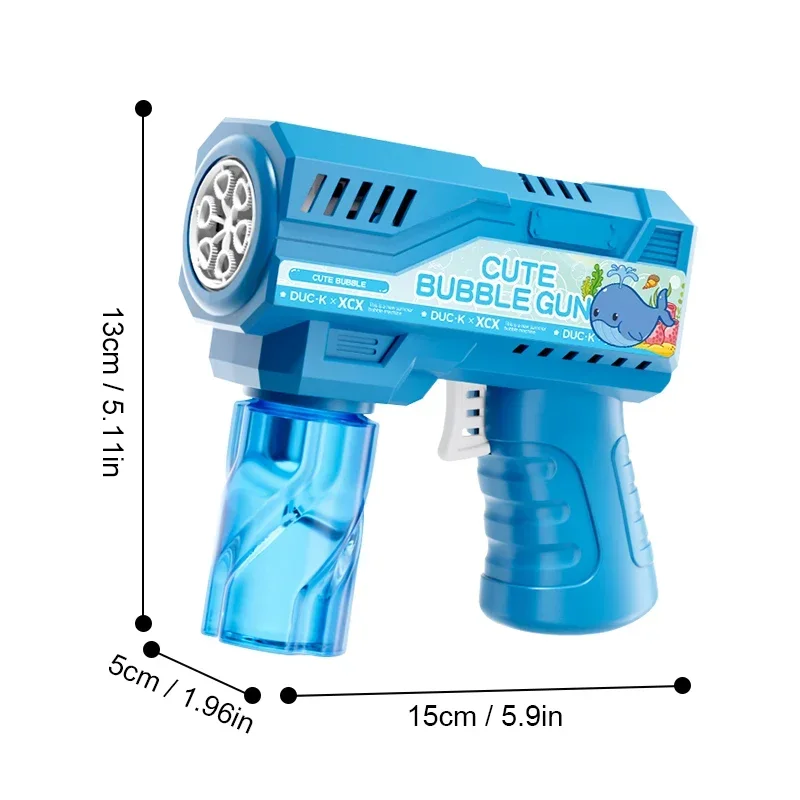 Outdoor activiteit verjaardagsfeestje cadeau gazon interactie zonder batterij bubble water 6-polig handheld bubble gun speelgoed