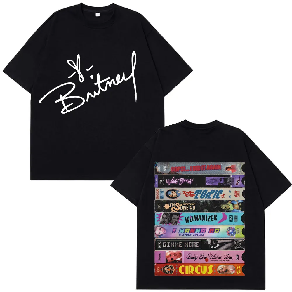 Camiseta con gráfico de Britney Spears de estilo libre para hombre y mujer, ropa Vintage, camiseta clásica informal, ropa informal de algodón
