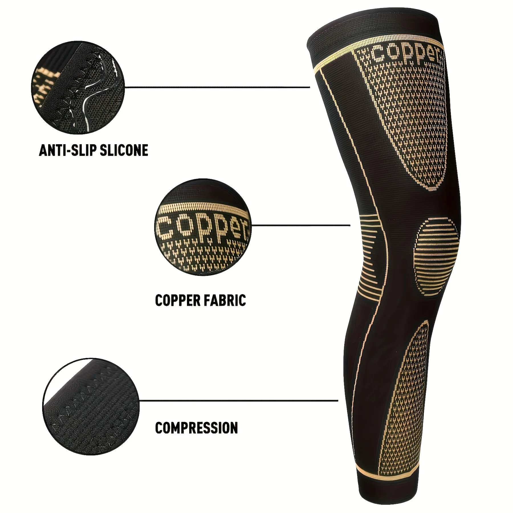 구리 성분 함유 긴 압박 무릎 보호대, 남녀 농구, 사 - Compression Knee Sleeve 리뷰 및 가격