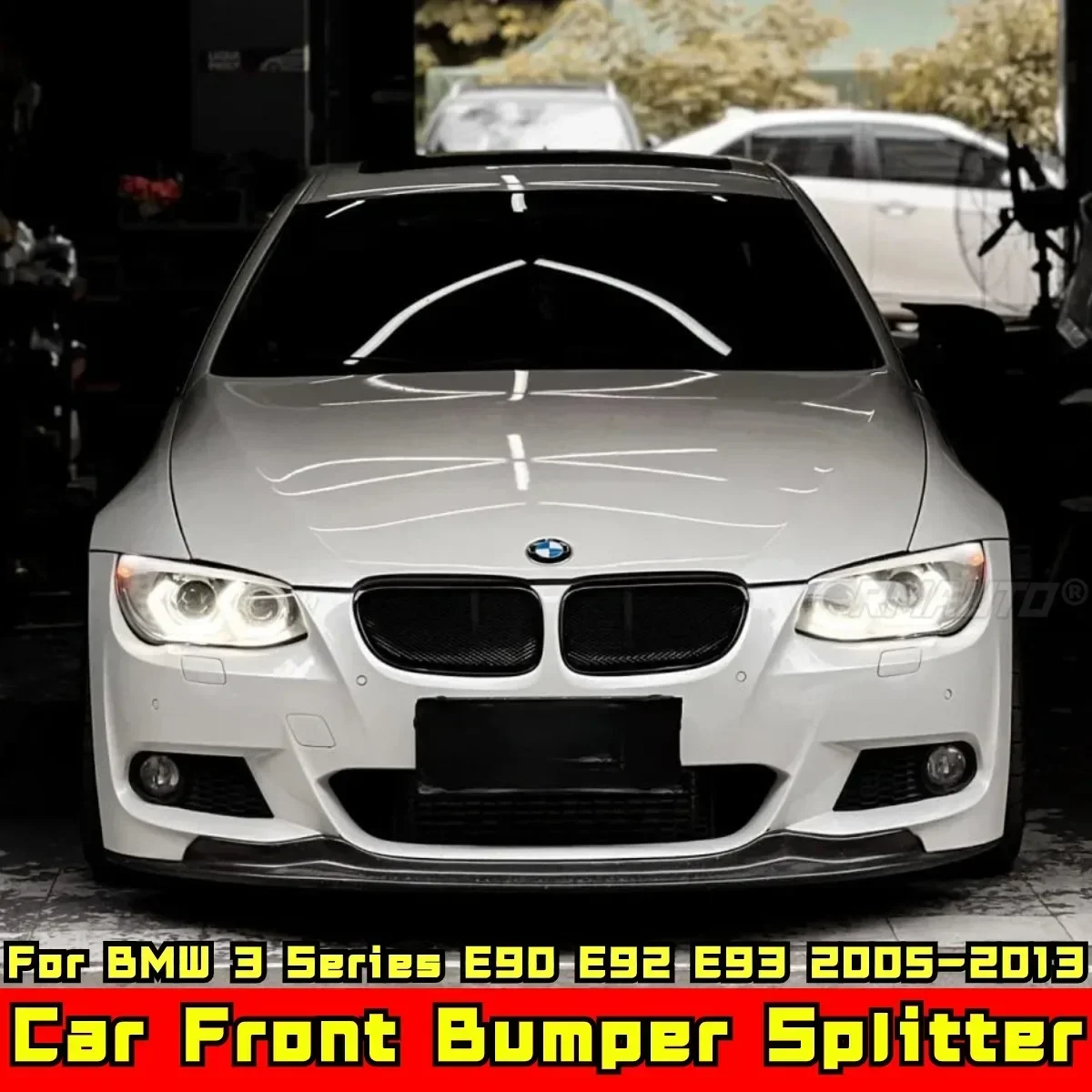 For BMW 3 Series E90 E92 E93 2005-2013 Body Kit Bumper Apron Carbon Fiber Look Sport Style Front Bumper Splitter Car Accessories