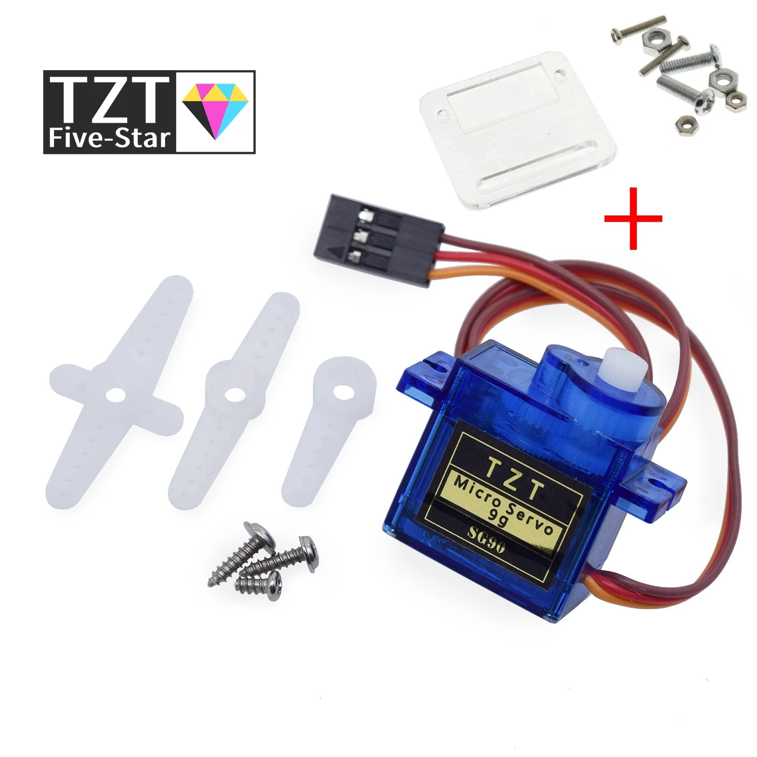 TZT  Official Smart Electronics Rc Mini Micro 9g 1.6KG Servo SG90 for RC 250 450 Helicopter Airplane Car Boat For Arduino DIY