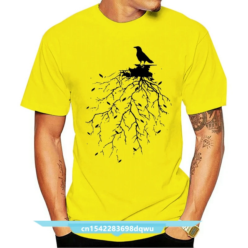 

Roost Raven T-shirt 2021 Men T Shirt Summer Casual White Black Tops Cartoon High Quality Tees Custom Halloween Clothes XL