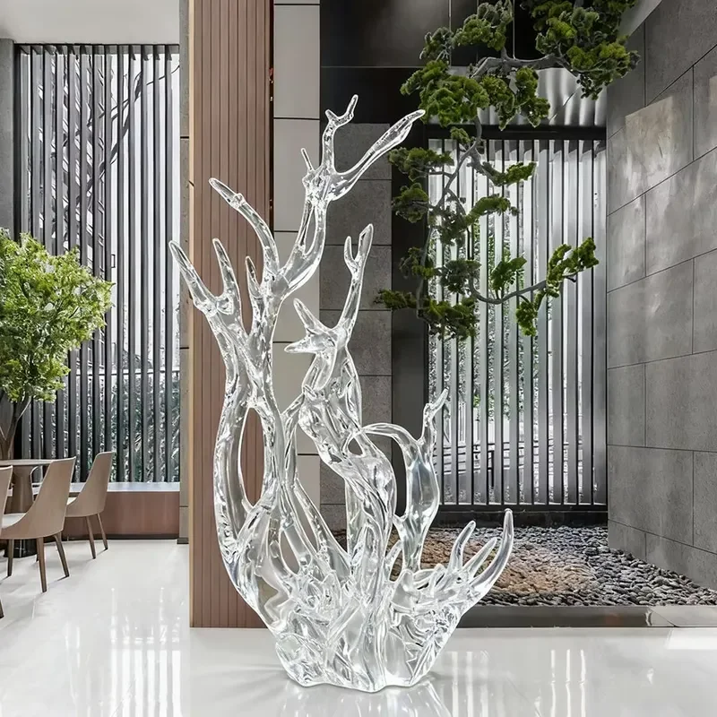 Resin Art Sculpture Home Gallery Modern Abstract Decoration Exquisite Transparent Water Splash Jewelry Guangdong Made