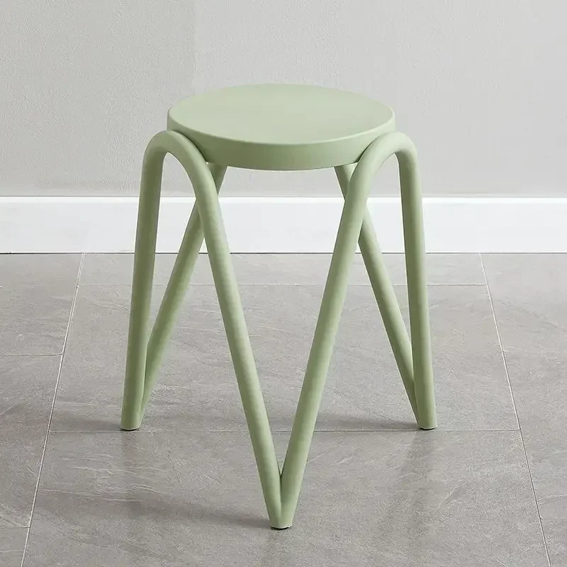 

Plastic Round Stools Cheap Aesthetic New Style Makeup Stools Fashionable Luxury Advanced Casa Arredamento Mobili Home Furniture