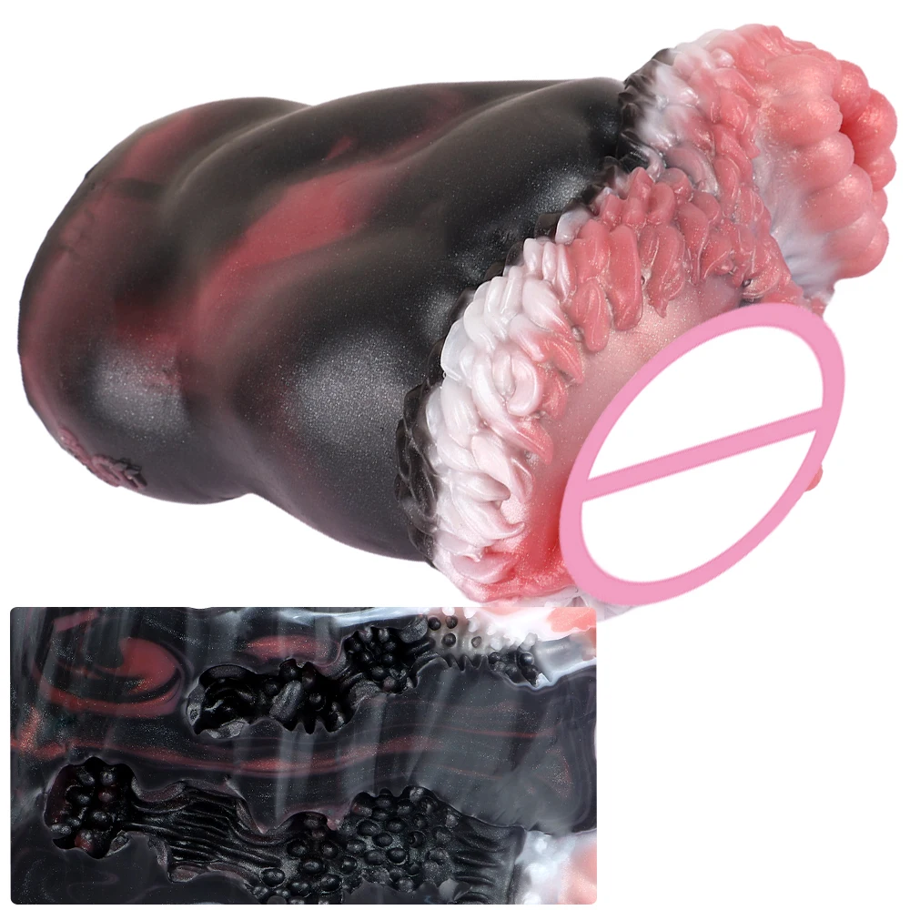 GEEBA Fantasy Beast Design Male Masturbator Cup Premium Soft Silicone Realistic Internal Texture Prostate Massage Pocket Pussy