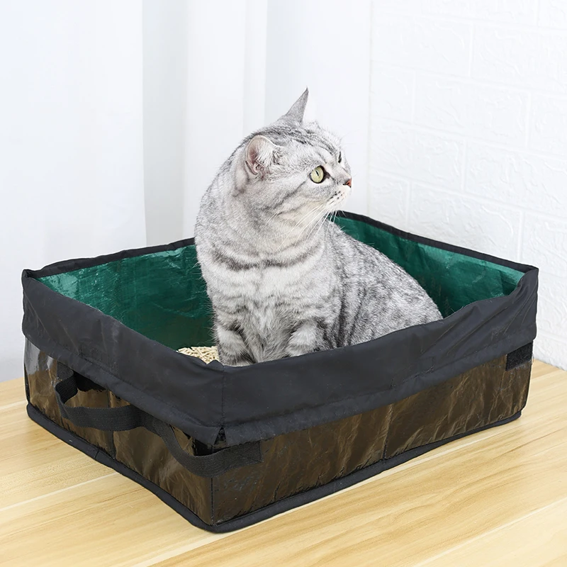 

Waterproo Portable Cat Litter Box Dog Toilet Tray Outdoor Reusable Travel Oxford Litter Pan for Travel Cat Accessories 고양이화장실