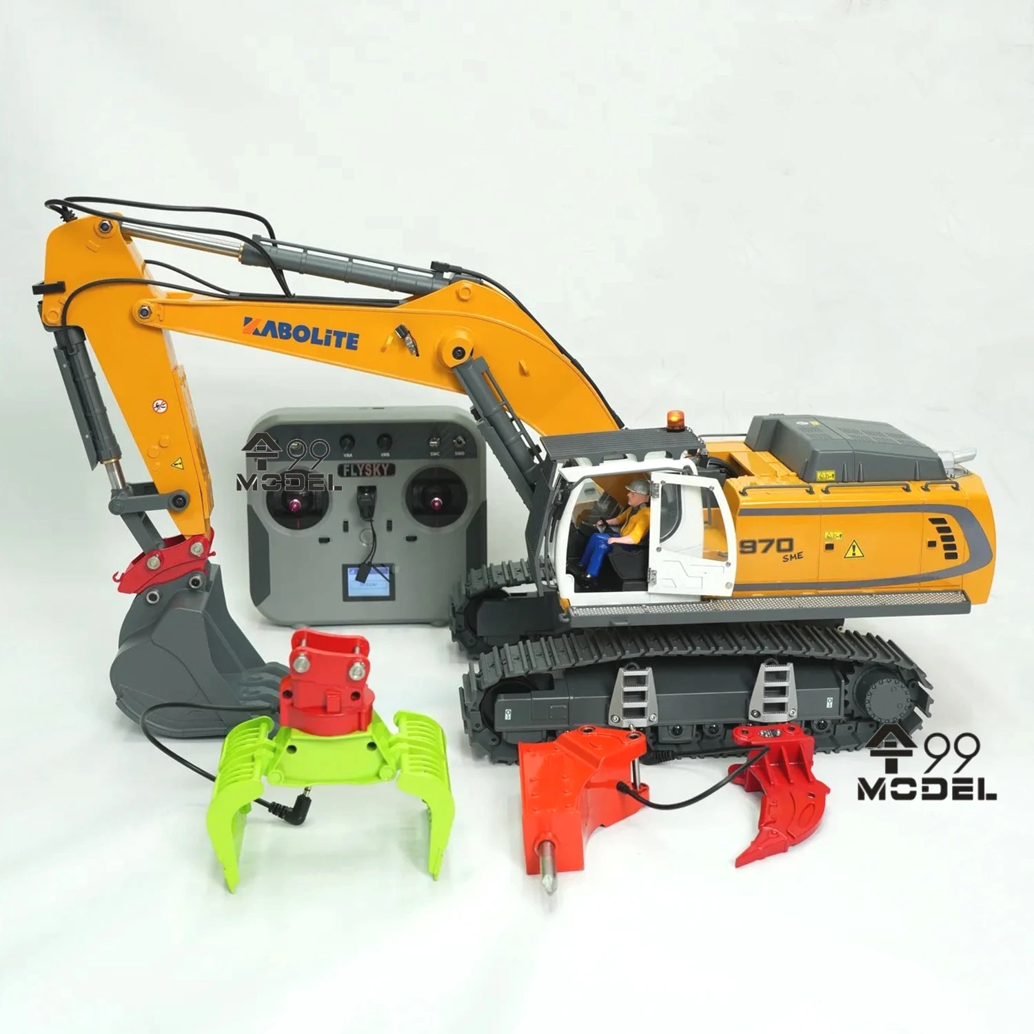

KABOLITE K970 Alloy Excavator 1/18 K5901 RC Excavator Electric Model Toy with Lighting System Remote Control Truck Model Toys