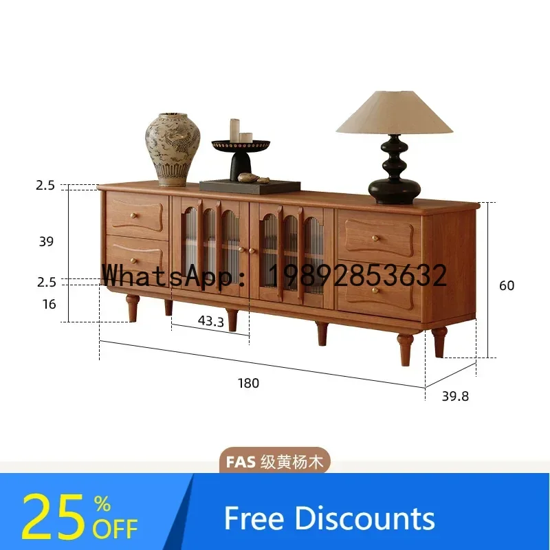 

A1 retro solid wood TV cabinet American coffee table TV cabinet combination storage locker