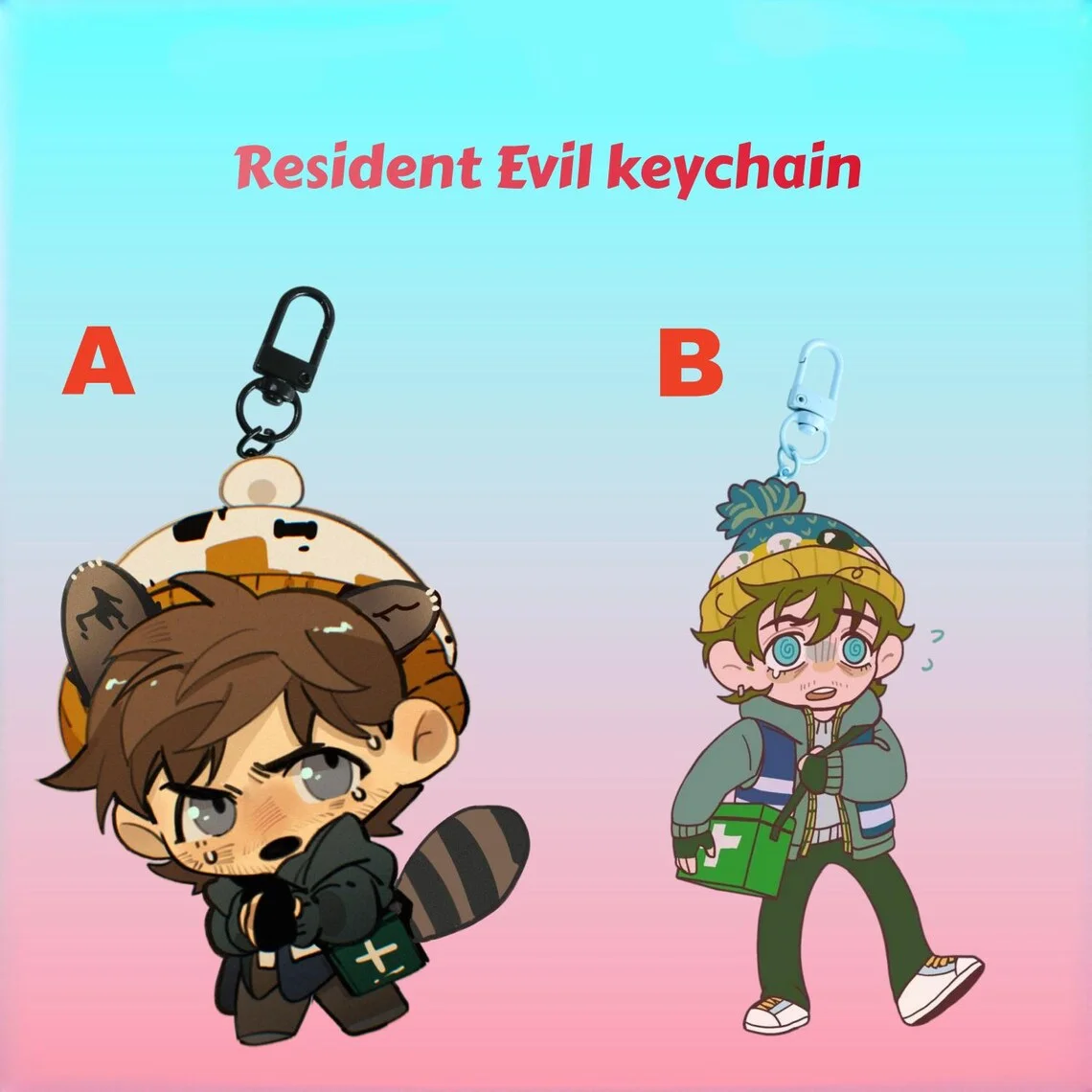 Resident Evil Bryan Hodukavich Character Acrylic Keychain Double Sided Collectible Fandom Keyring for Fans