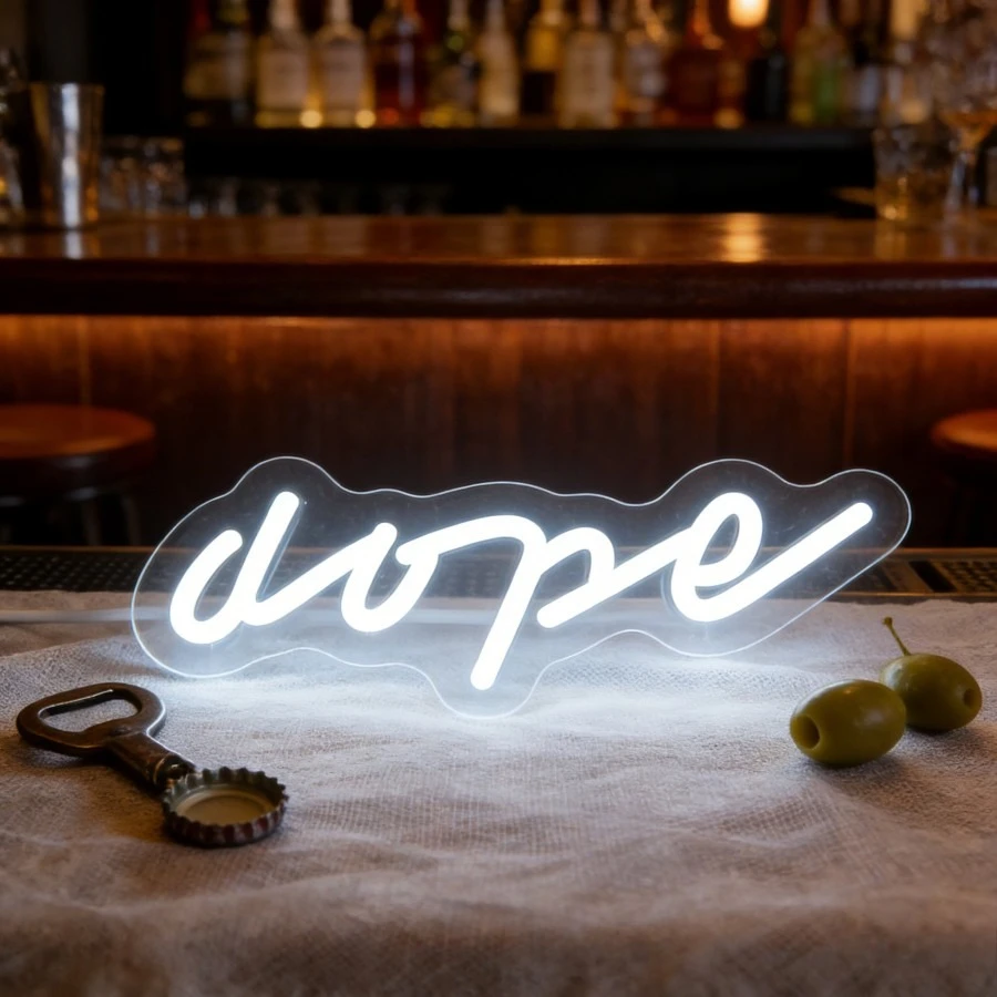 

Dope Neon Sign LED Wall Art Lighting Aesthetic Home Bar Decor Cafe Shop Signboard Trendy Streetwear Style Room Decoration Gift