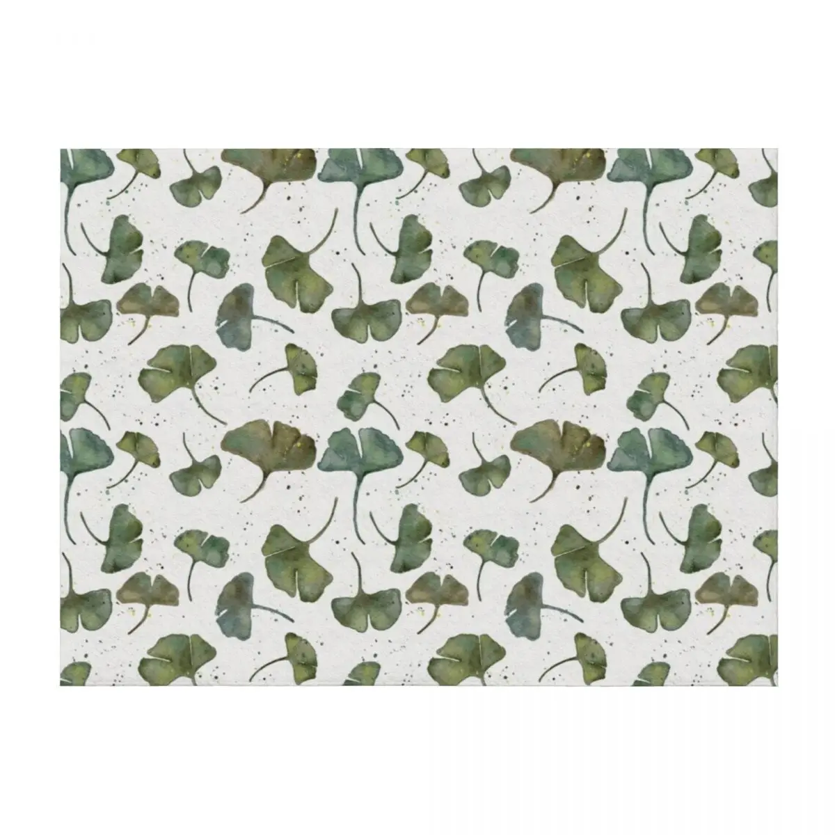 Ginkgo Leaves in Watercolor Throw Blanket sofa bed Luxury Throw Hairys Beach Blankets