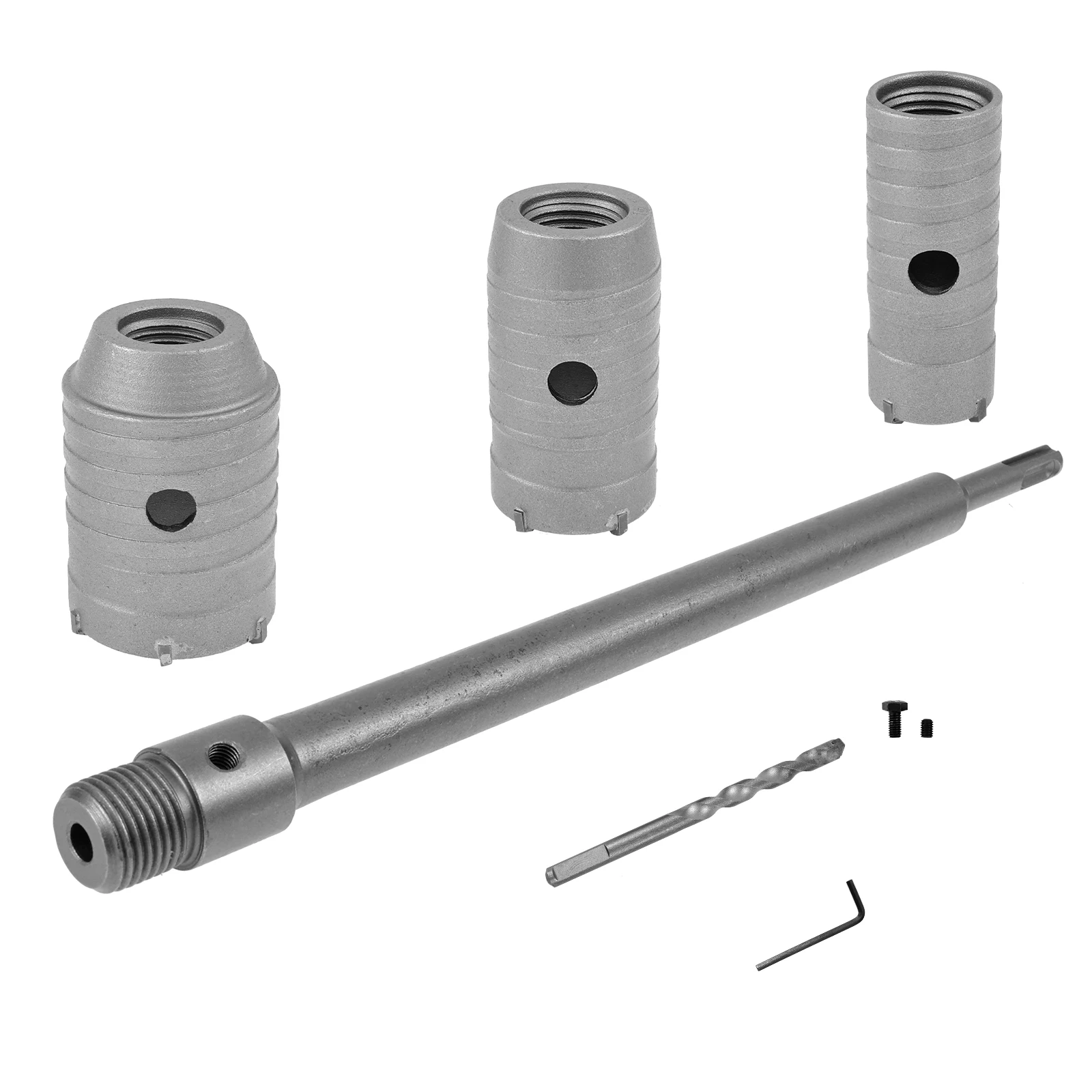 

6 шт. комплект кольцевой пилы для бетона, набор сверл с ручкой для сверла 30 40, 50 мм, противоскользящая конструкция для промышленного сверления стен