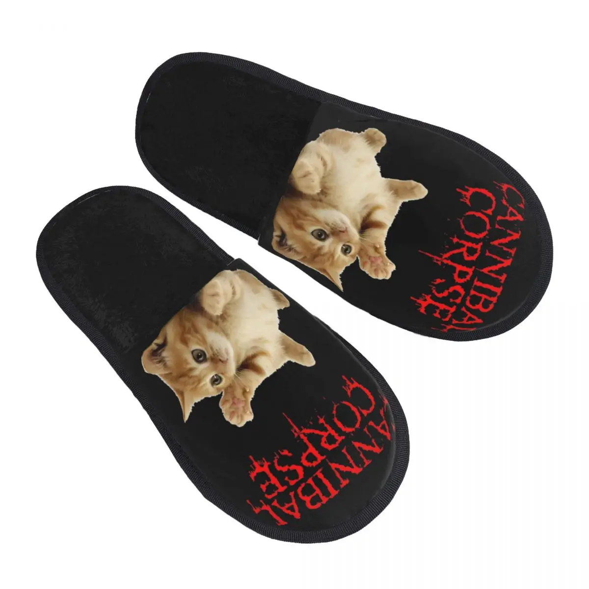 Cannibal Corpse Home Cotton Shoes Slippers Non-slip Cute Cat Cozy Memory Foam Slides Bedroom